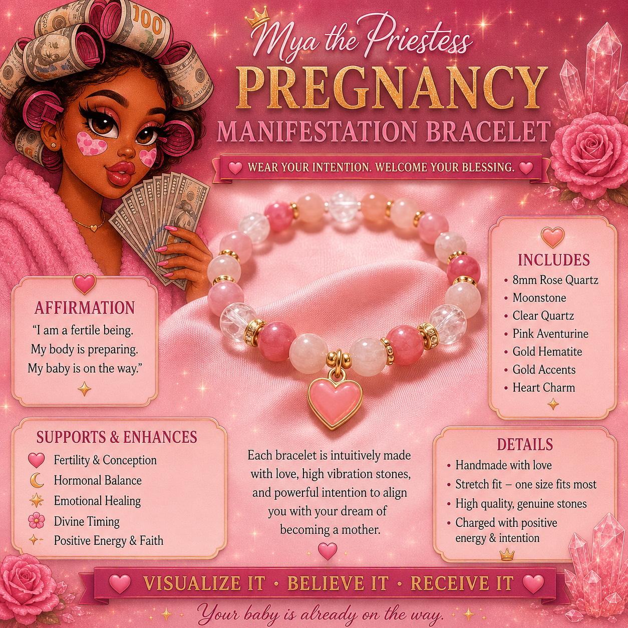 Pregnancy Manifestation Bracelet Collection✨🤍
